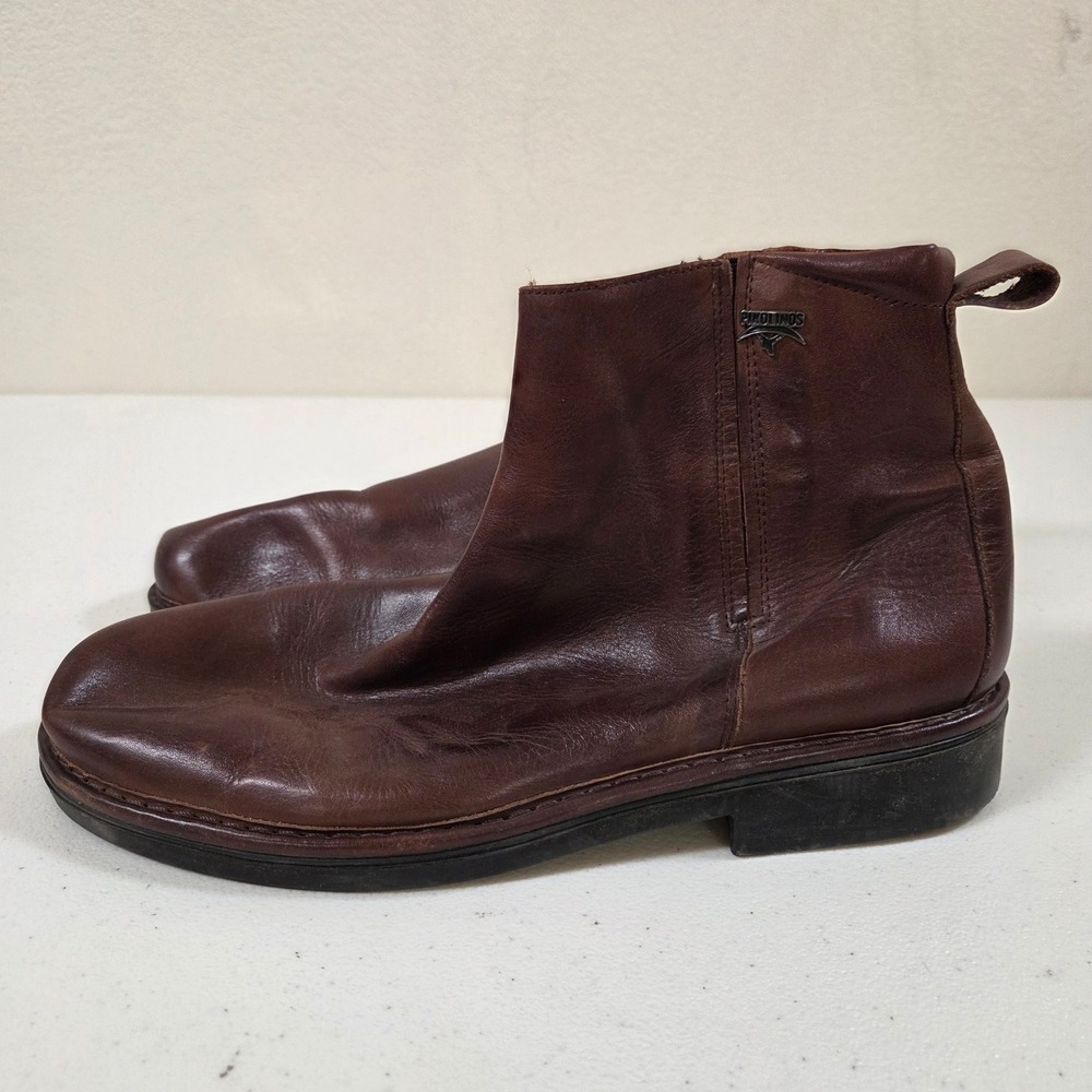 Pikolinos Mens Brown Leather Side Zip Ankle Boots Made in Spain Size 44 EU